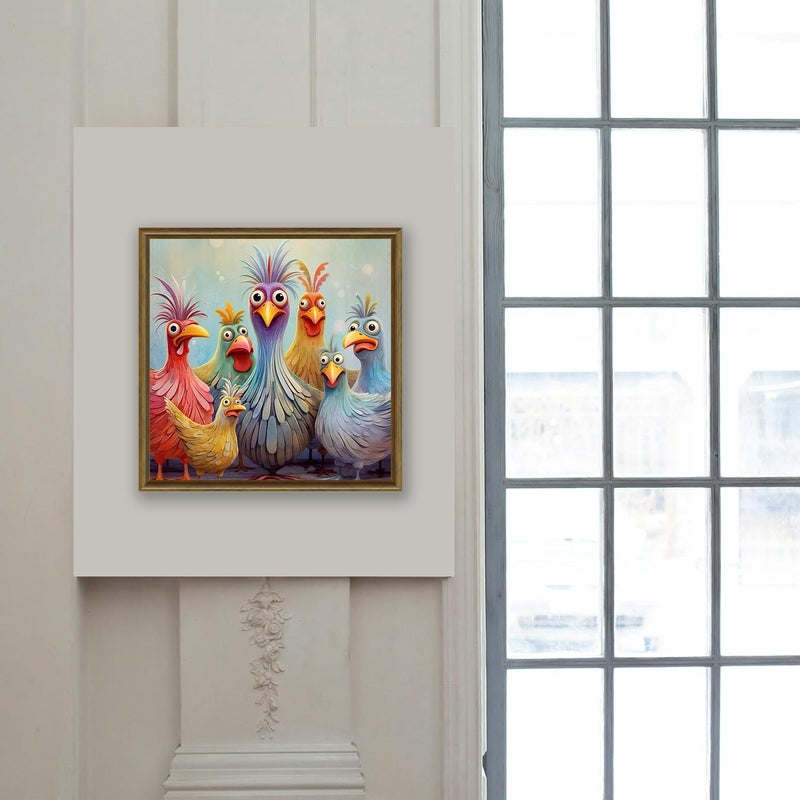 MBNTJHT Chicken Stamped Cross Stitch Kits for Adults Beginners, DIY Animals Needlepoint Counted Cross Stitch Kit for Adults,Cartoon Pattern Stitch Embroidery Kit for Wall Home Decor 14X14 Inch. - Image 3